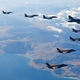 U.S. Air Force B-1B bombers fly in formation during a joint aerial drill with South Korea in December.